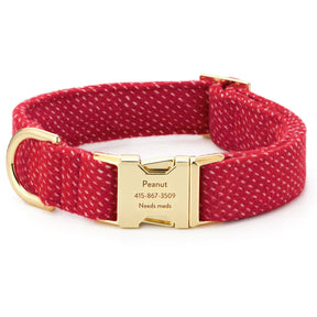 The Foggy Dog - Dog Collar Berry Stitch Flannel