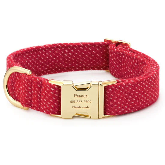 The Foggy Dog - Dog Collar Berry Stitch Flannel