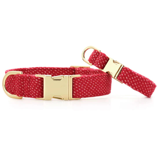The Foggy Dog - Dog Collar Berry Stitch Flannel