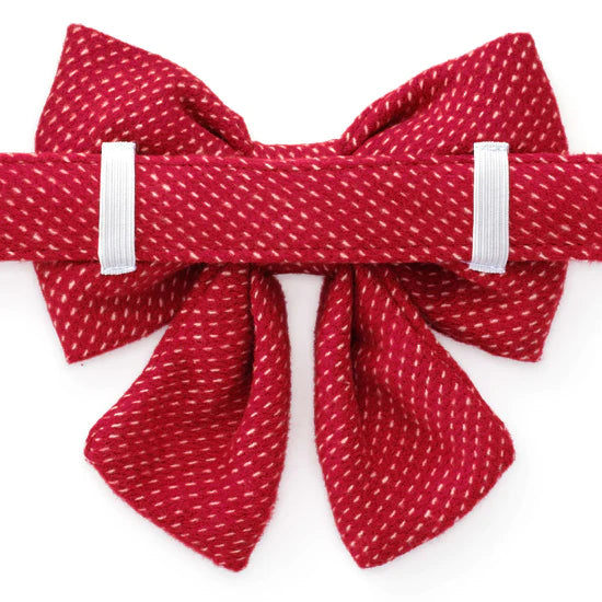 The Foggy Dog - Dog Bow Berry Stitch Flannel