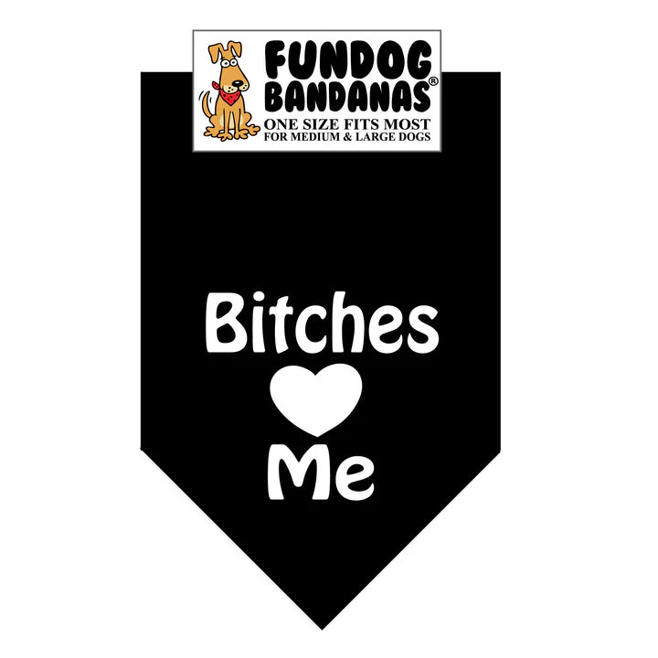 FunDog Bandanas - Dog Bandana Bitches Heart Me