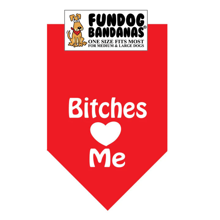 FunDog Bandanas - Dog Bandana Bitches Heart Me