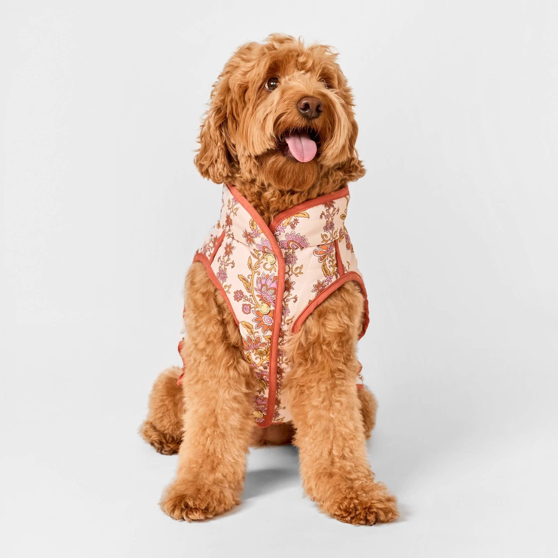 The Foggy Dog - Dog Jacket Reversible Blockprint Floral