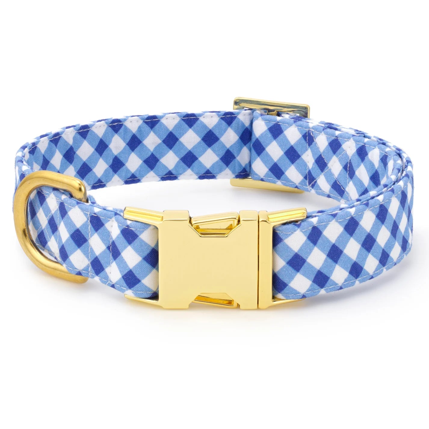 The Foggy Dog - Dog Collar Gingham Summer Blue
