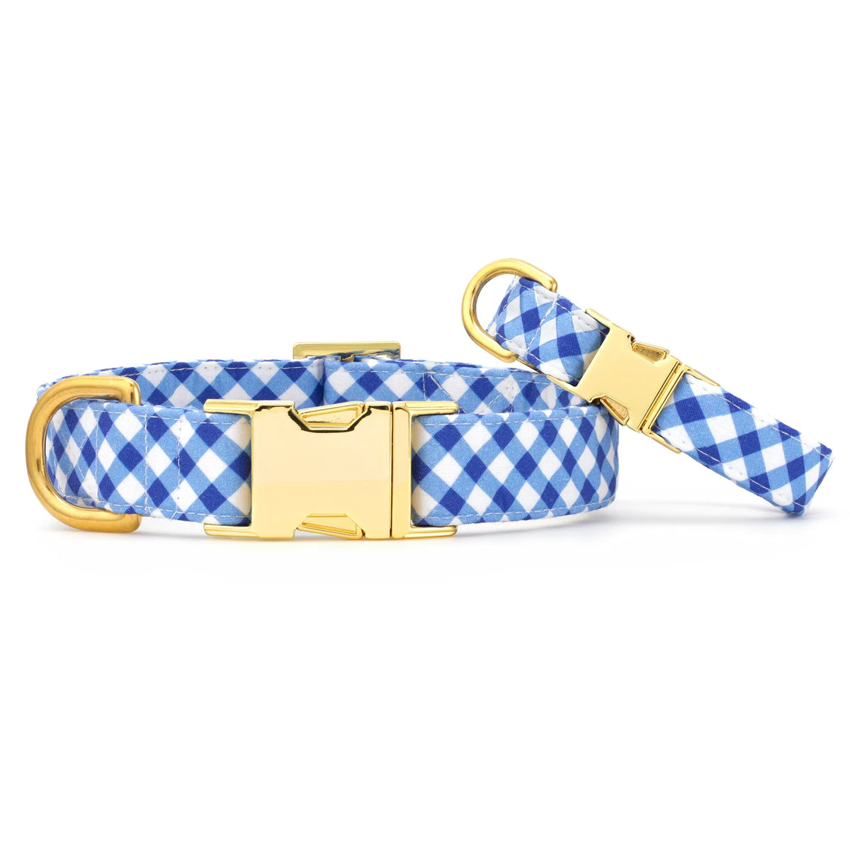 The Foggy Dog - Dog Collar Gingham Summer Blue