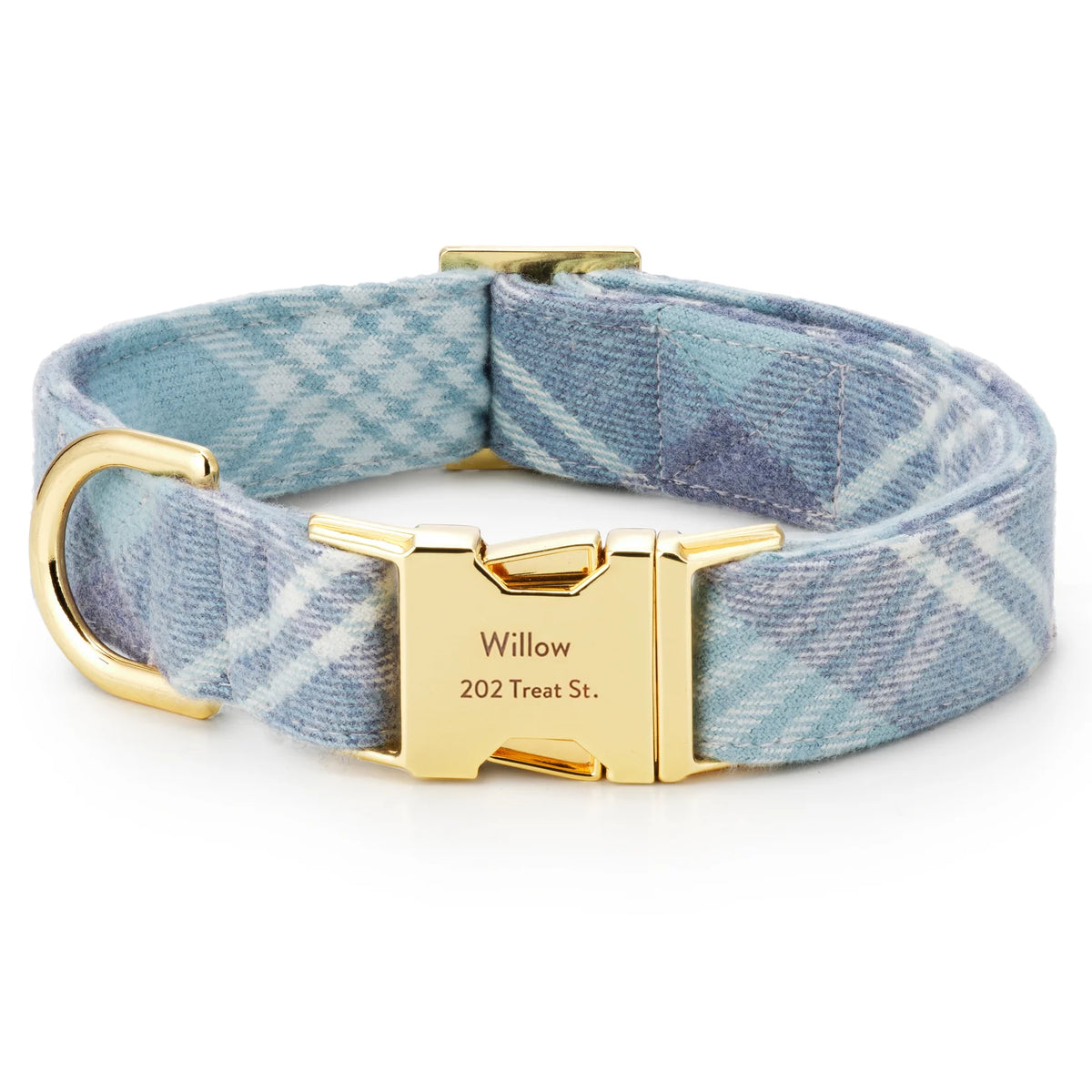 The Foggy Dog - Dog Collar Blue Frost Plaid