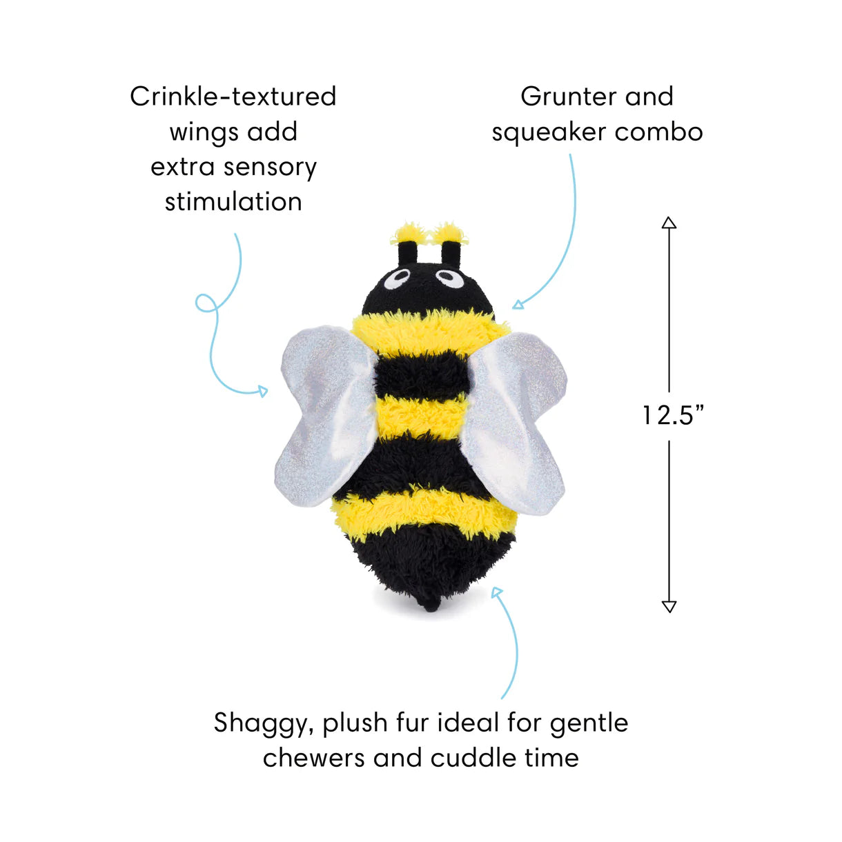 fabdog -  Fluffy Bumble Bee Dog Toy