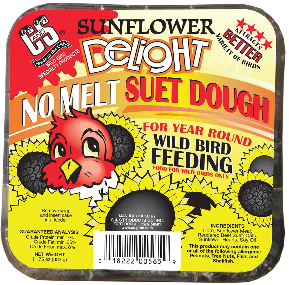C & S Products - Sunflower Delight Suet No Melt - Southern Agriculture 