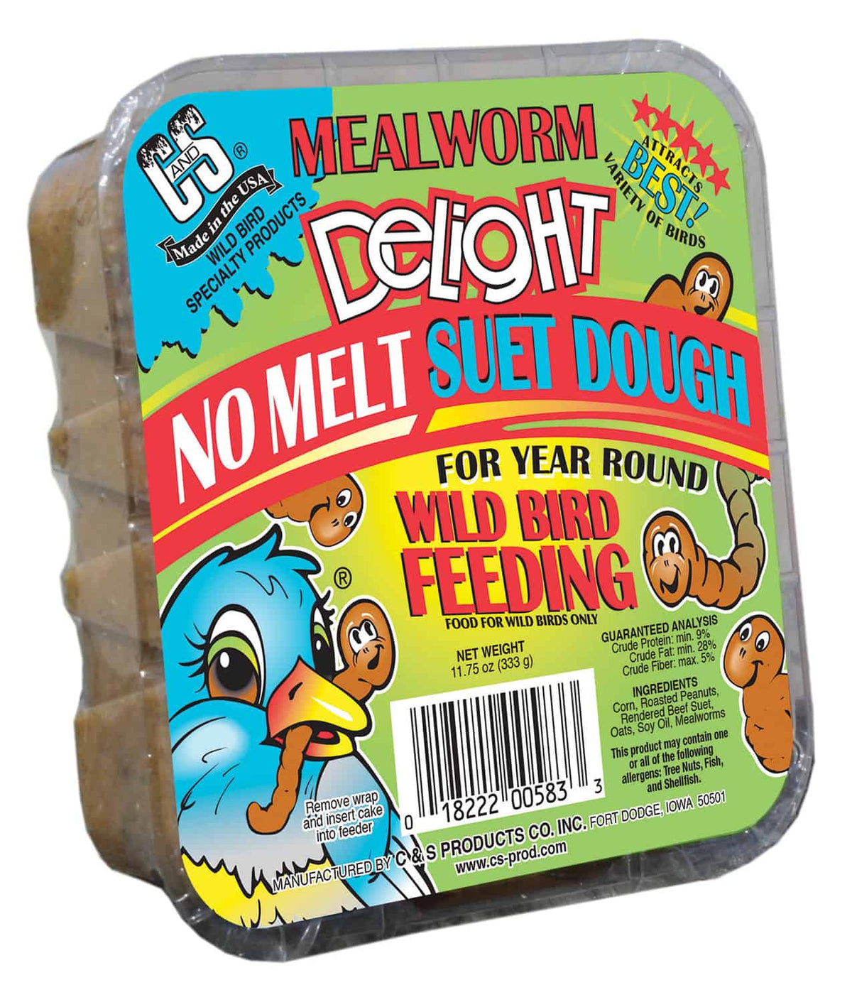 C & S Products - Mealworm Delight Suet No Melt