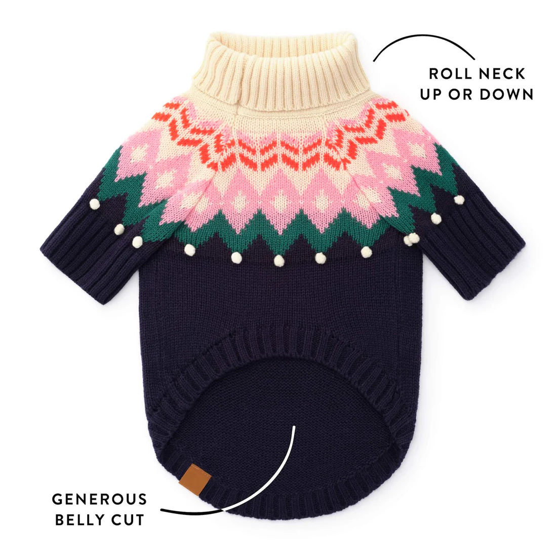 The Foggy Dog - Dog Sweater Fair Isle Bobble