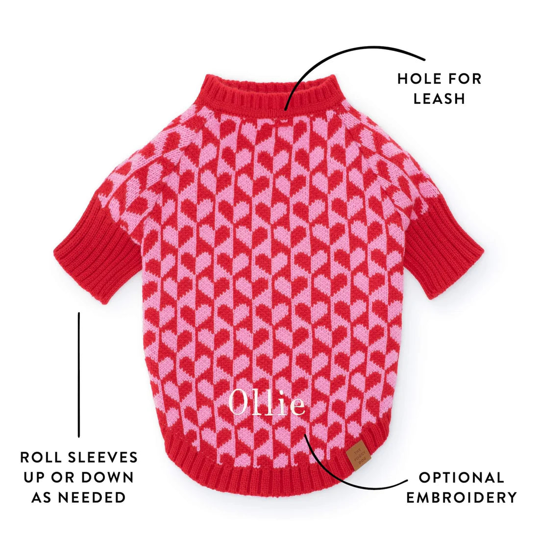 The Foggy Dog - Dog Sweater Heart Stripe
