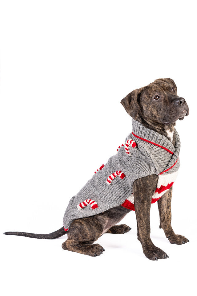 Chilly Dog - Dog Knit Sweater Candy Cane