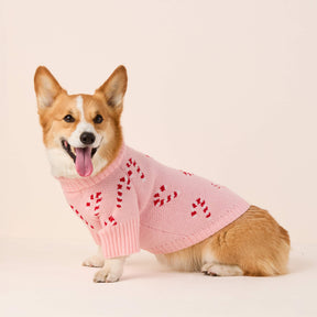 Foggy Dog - Dog Sweater Pink Candy Canes - Southern Agriculture 
