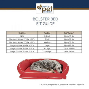 Carolina Pet Company - Classic Canvas Bolster Dog Bed with Ortho Foam