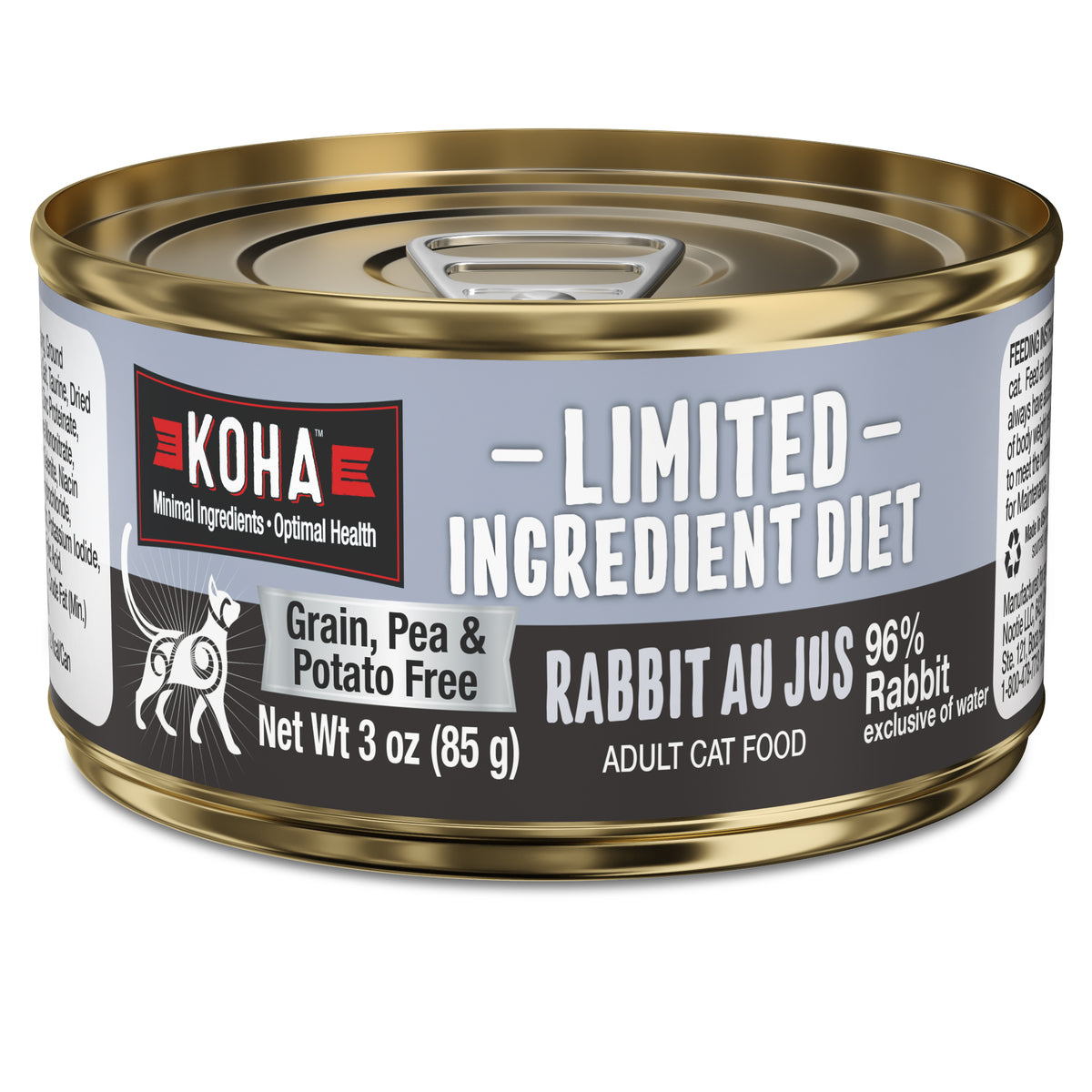 KOHA, Limited Ingredient Diet - All Breeds, Adult Cat Rabbit Au Jus Recipe Canned Cat Food - Southern Agriculture 