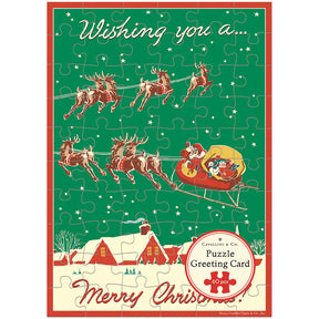 Cavallini Papers & Co - Card With 60 Piece Puzzle Christmas