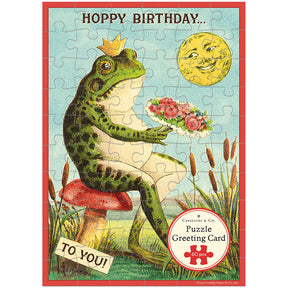 Cavallini Papers & Co - Card With 60 Piece Puzzle Happy Birthday Frog