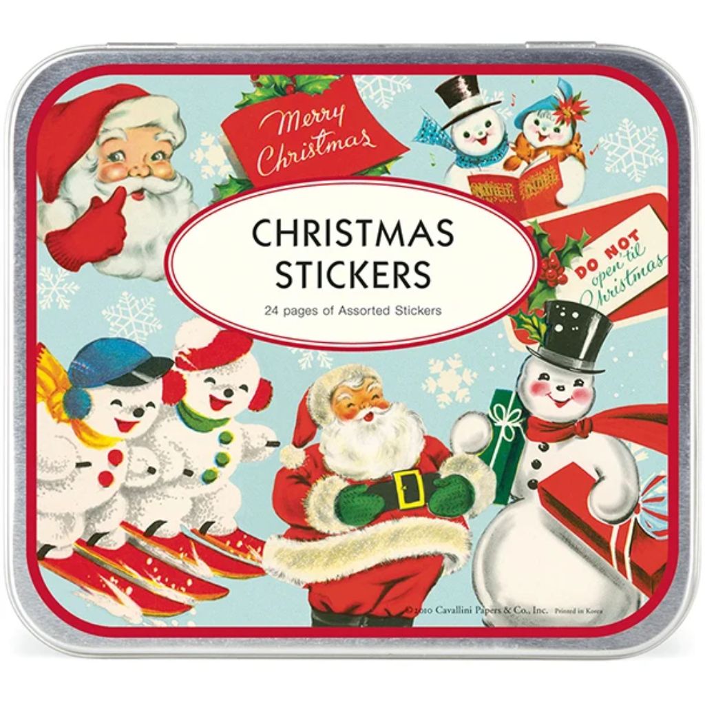 Cavallini Papers & Co - Tin Of Stickers Christmas