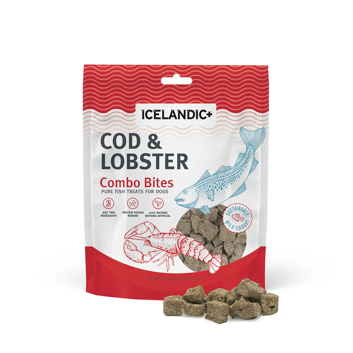 Icelandic+ Combo Bites Cod & Lobster Pure Fish Treats For Dogs