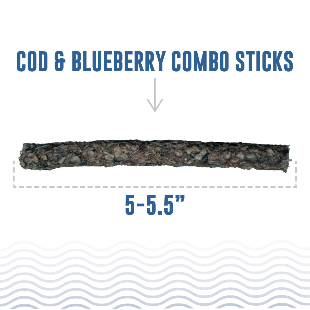 Icelandic+ Combo Sticks Cod & Blueberry Pure Fish Treats For Dogs