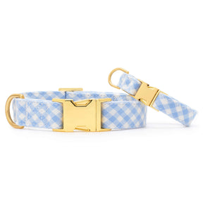 The Foggy Dog - Dog Collar Sky Blue Gingham