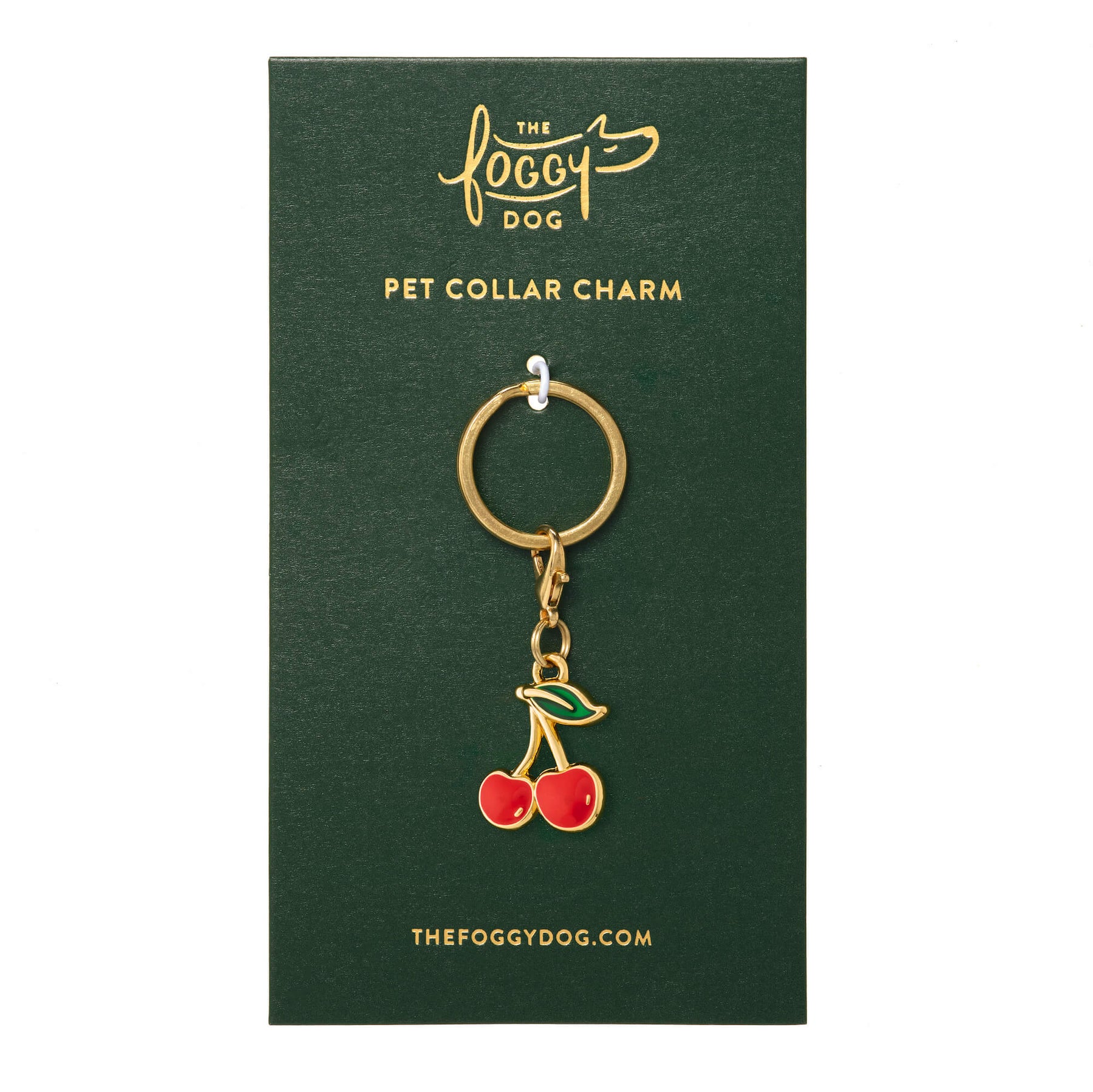 The Foggy Dog - Dog Charm Two Sided For Collar Cherries