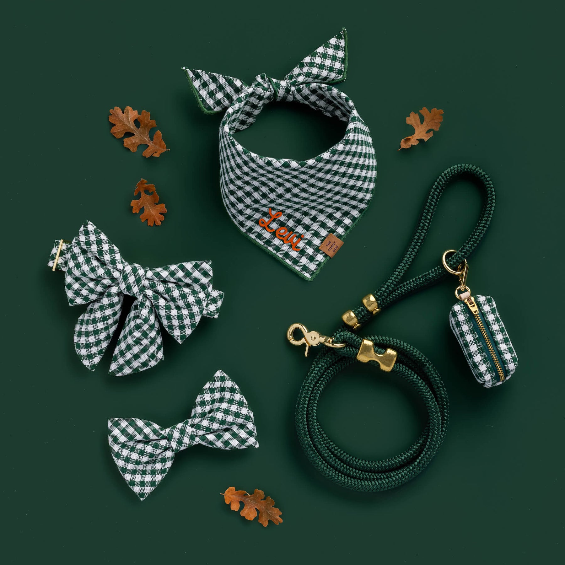 The Foggy Dog - Waste Bag Dispenser - Evergreen Gingham