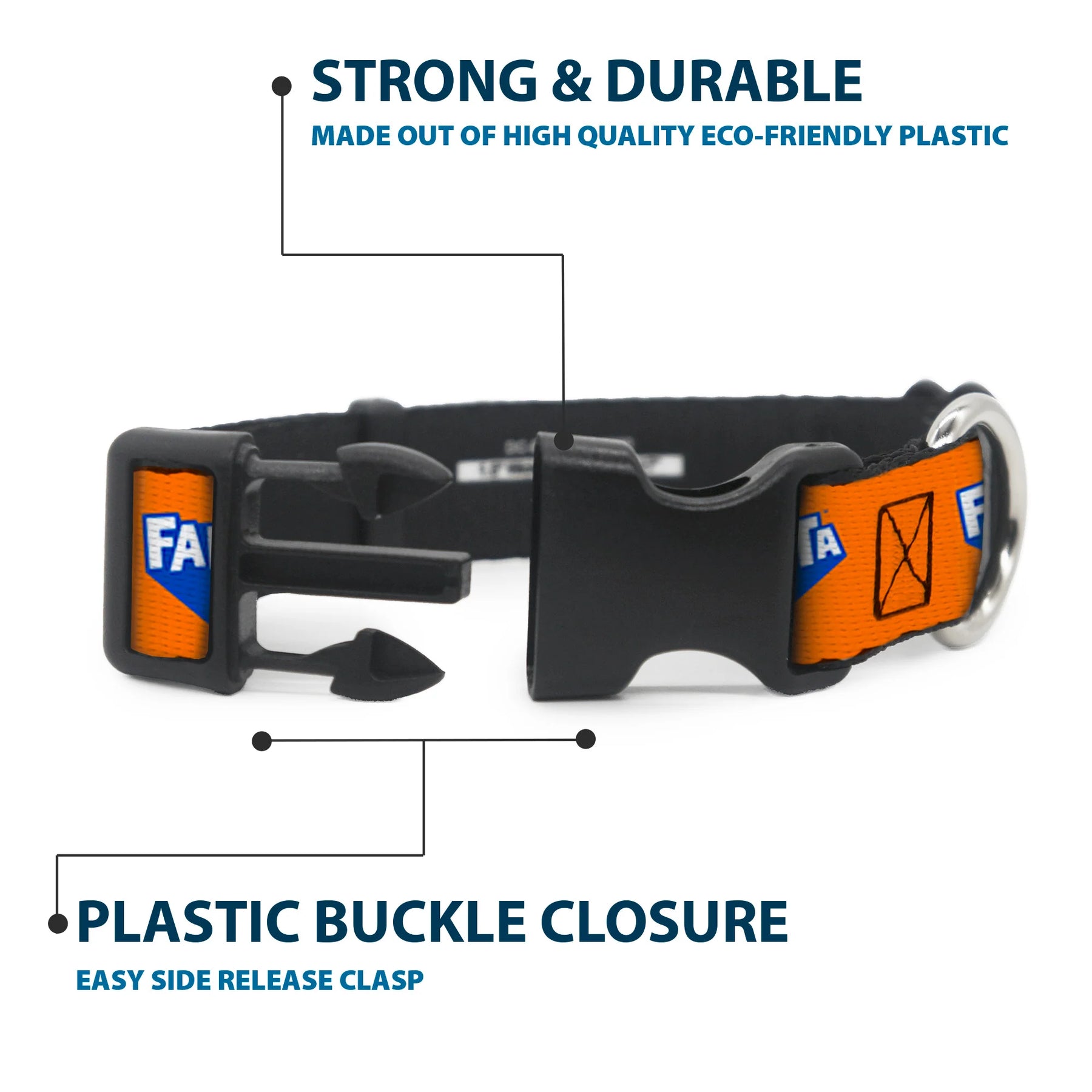 Buckle Down - Collar Nylon Adjustable Fanta