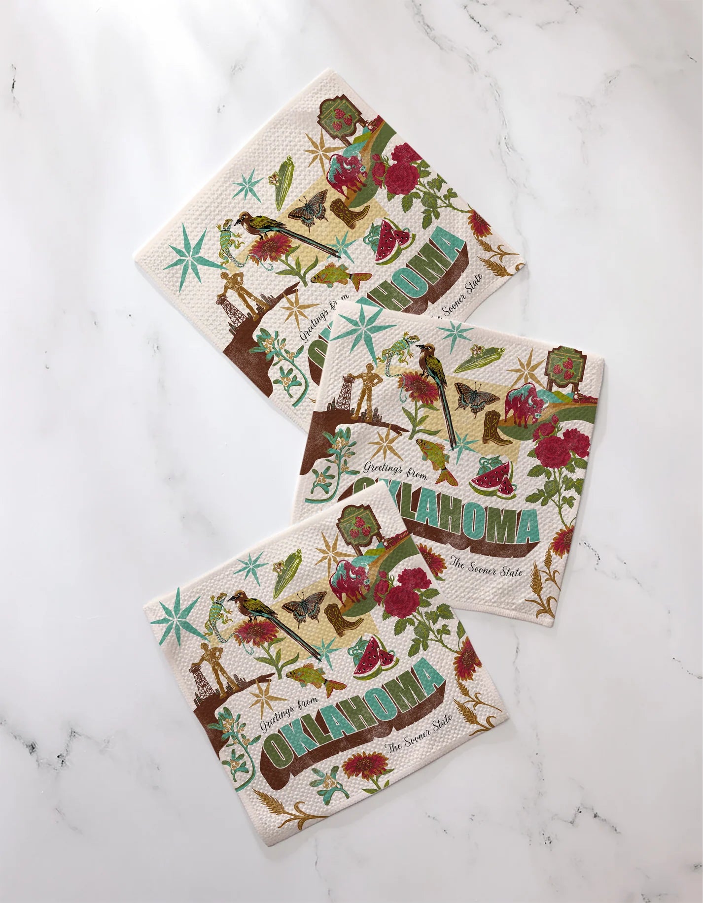 Geometry - Dishcloth Set Greetings From Oklahoma