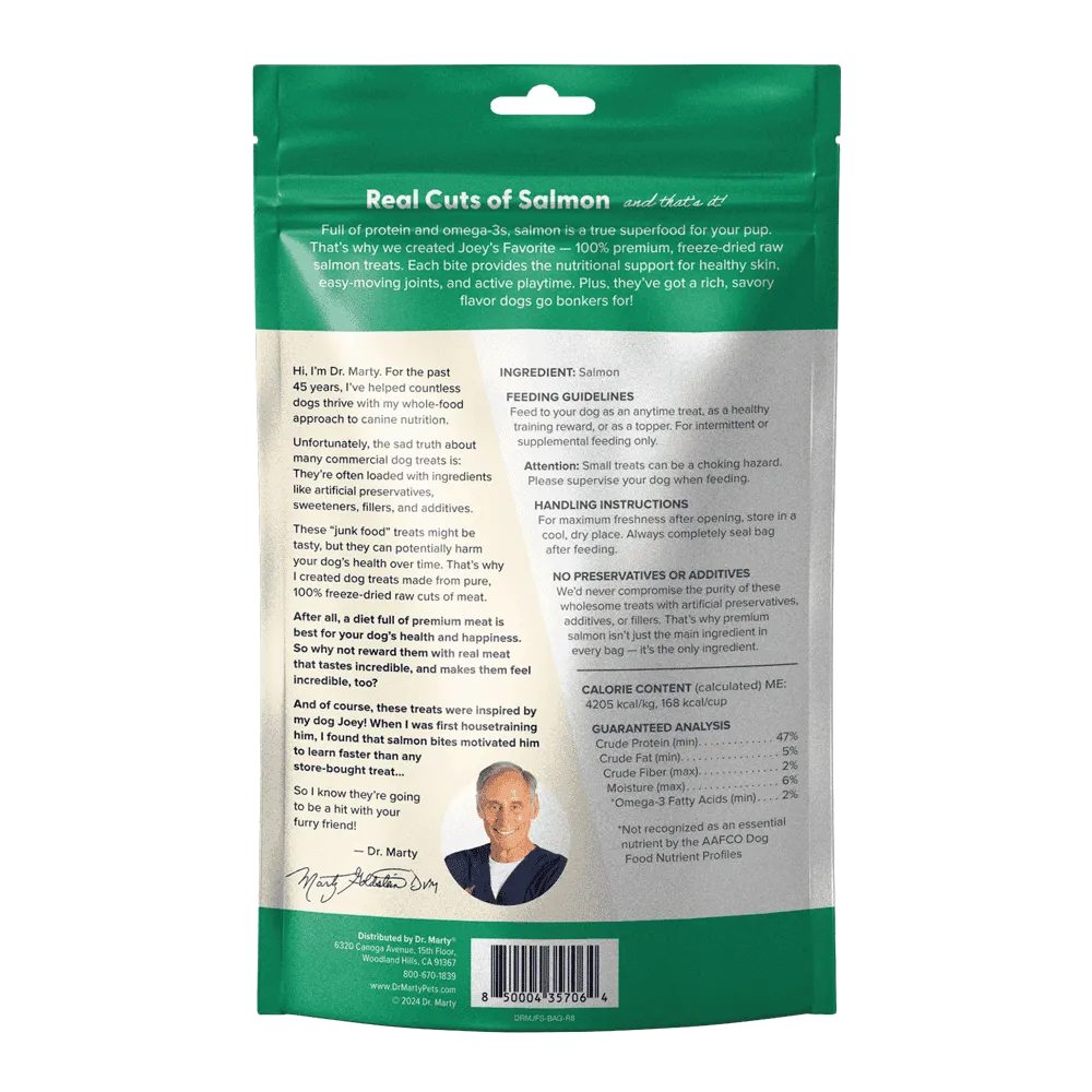 Dr Marty Joey's Favorite Freeze-Dried Raw Salmon Treats - Southern Agriculture 