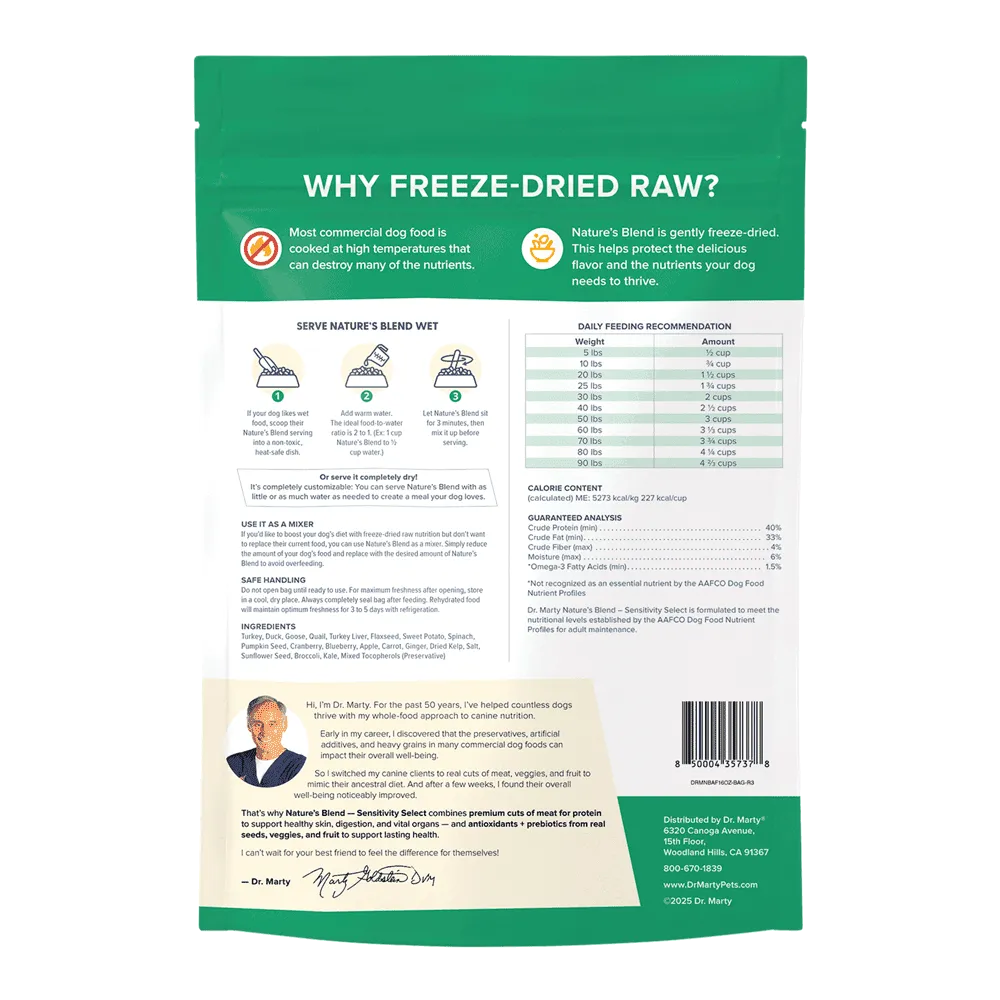 Dr Marty Sensitivity Select Freeze Dried Raw Complete Meal - Southern Agriculture 