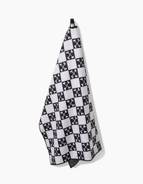 Geometry - Dog Towel Boneyard Black Checkerboard