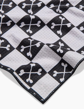 Geometry - Dog Towel Boneyard Black Checkerboard
