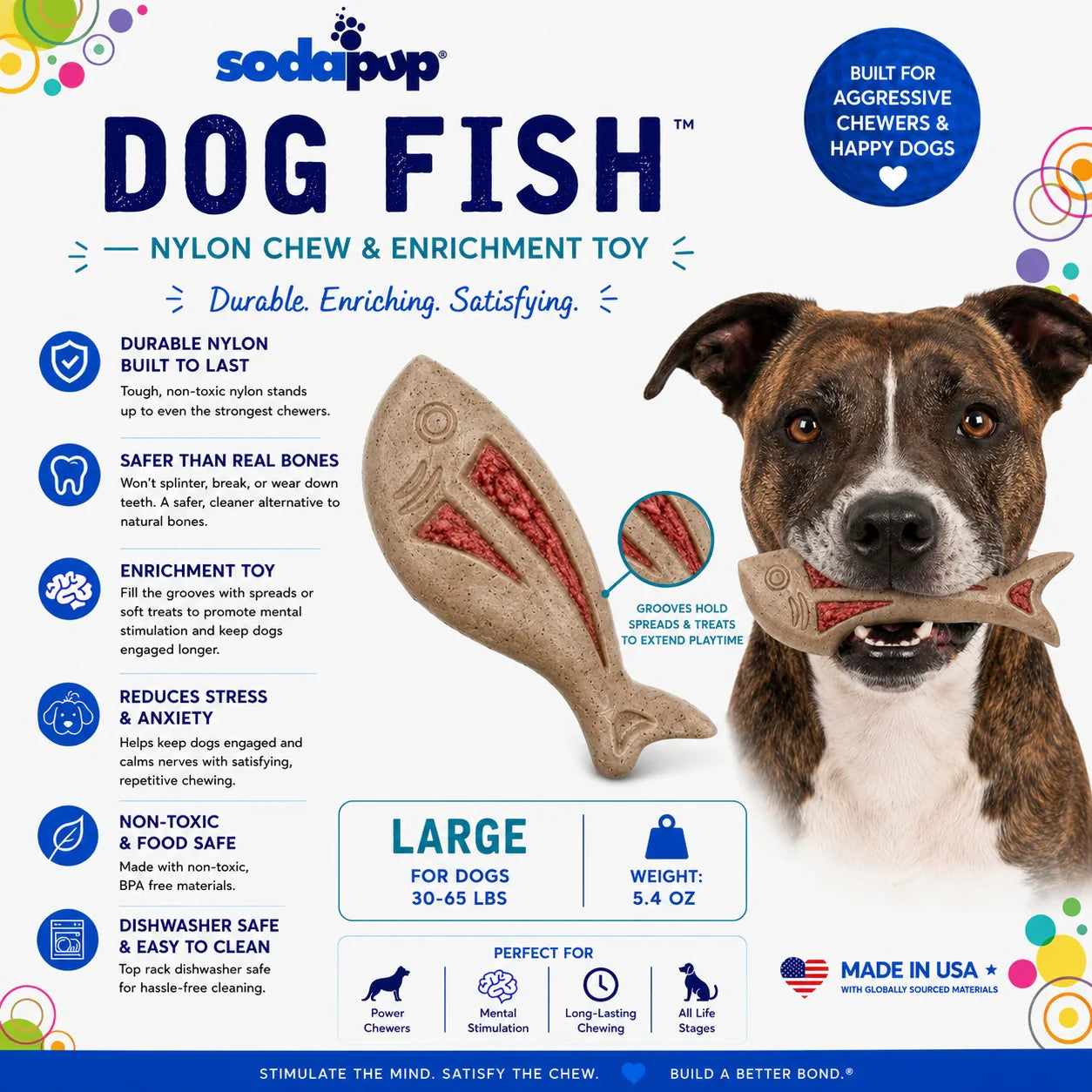 Sodapup - Dog Fish Dog Chew & Enrichment Toy