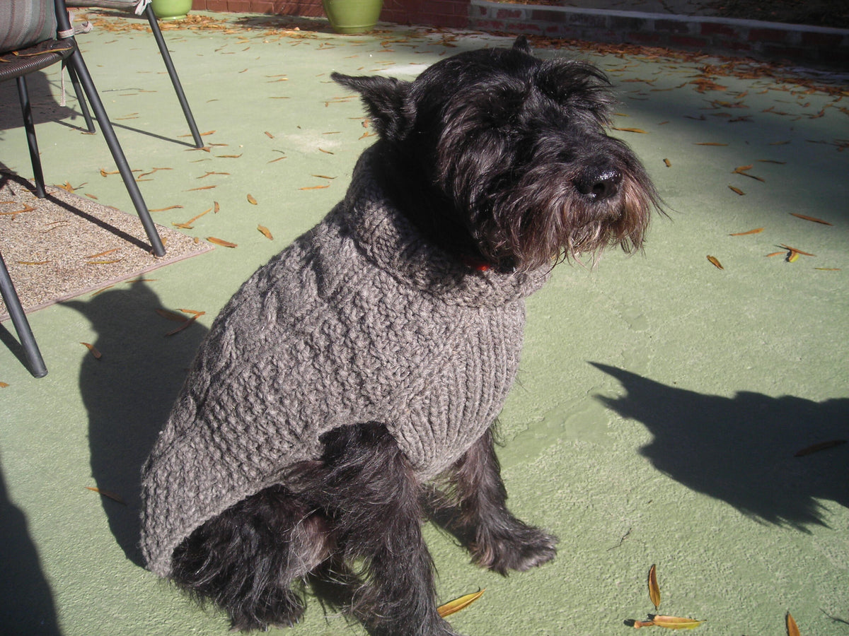 Chilly Dog - Dog Sweater Gray Cable Knit