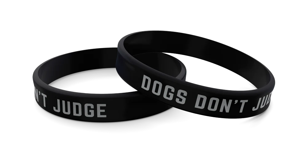 Wild Meadow Farms Wrist Band Dog's Don't Judge Silicone