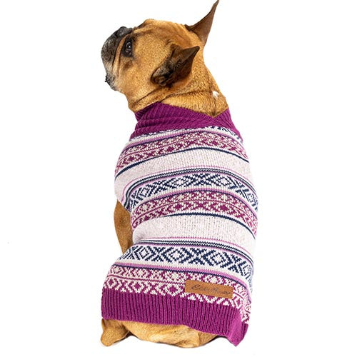 Petrageous Designs - Eddie Bauer Sweater Camano Fair Isle Bands Purple