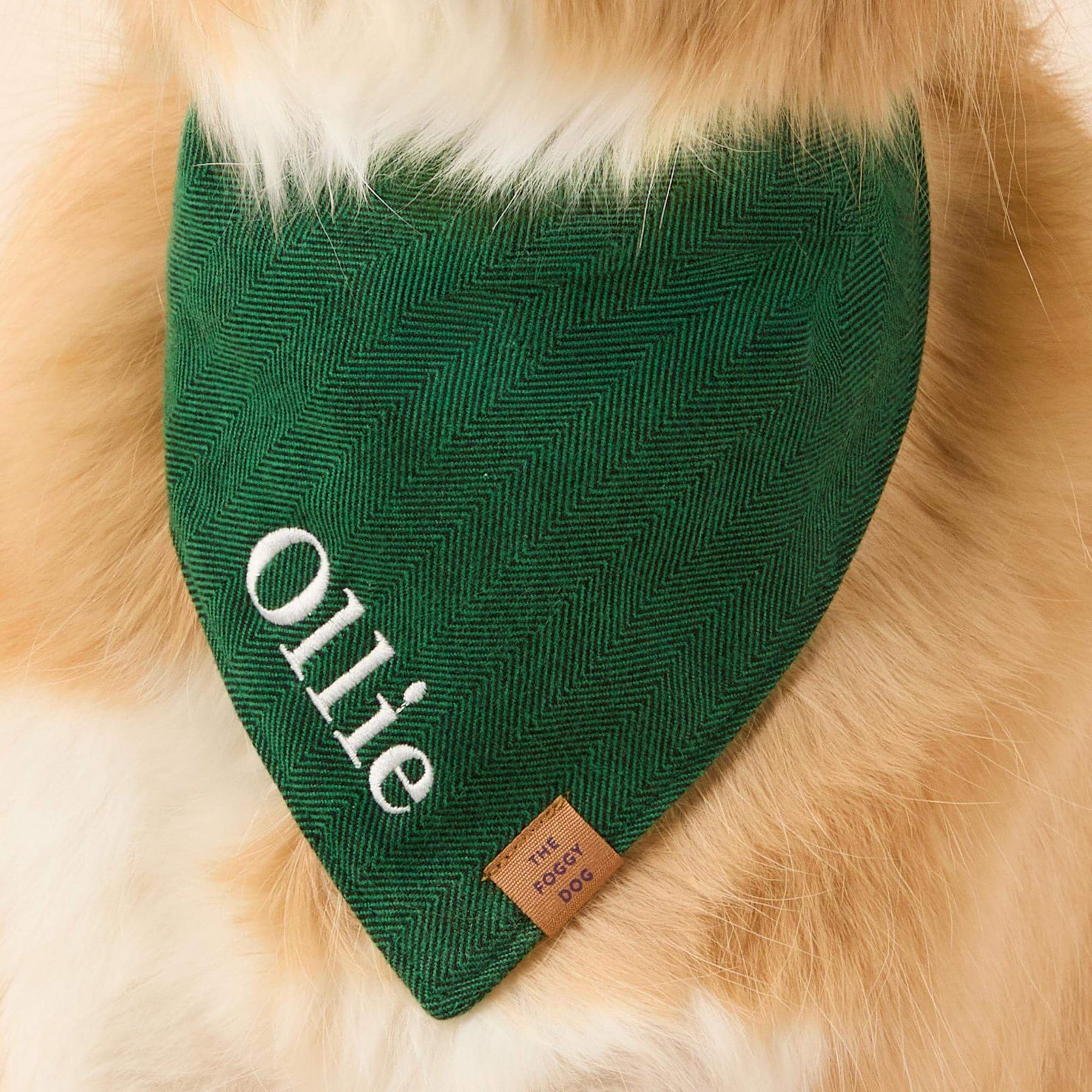 The Foggy Dog - Bandana Dog Evergreen Herringbone