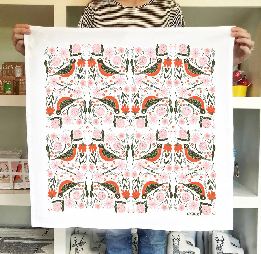 Gingiber Tea Towel Robin