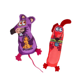 Petmate - AppeTeasers Mouse And Weiner Dog Catnip Toys - Southern Agriculture 