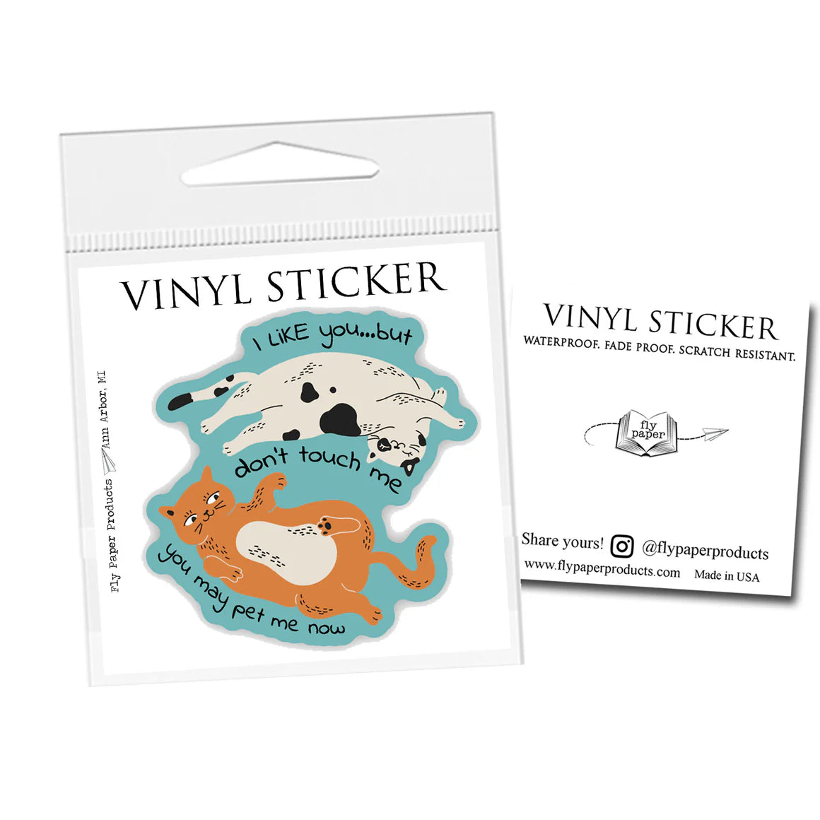 Fly Paper Products - Sticker 2 Cats