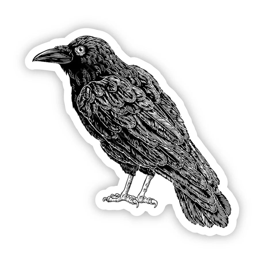 Fly Paper Products - Sticker Vinyl Creepy Crow Raven