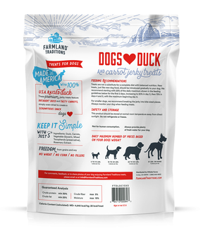 Farmland Traditions - Jerky Treats Dogs Love Duck & Carrots Treats for Dogs - Southern Agriculture 
