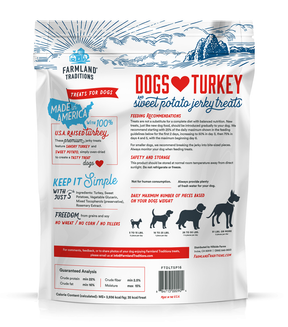 Farmland Traditions - Jerky Treats Dogs Love Turkey & Sweet Potato Treats for Dogs