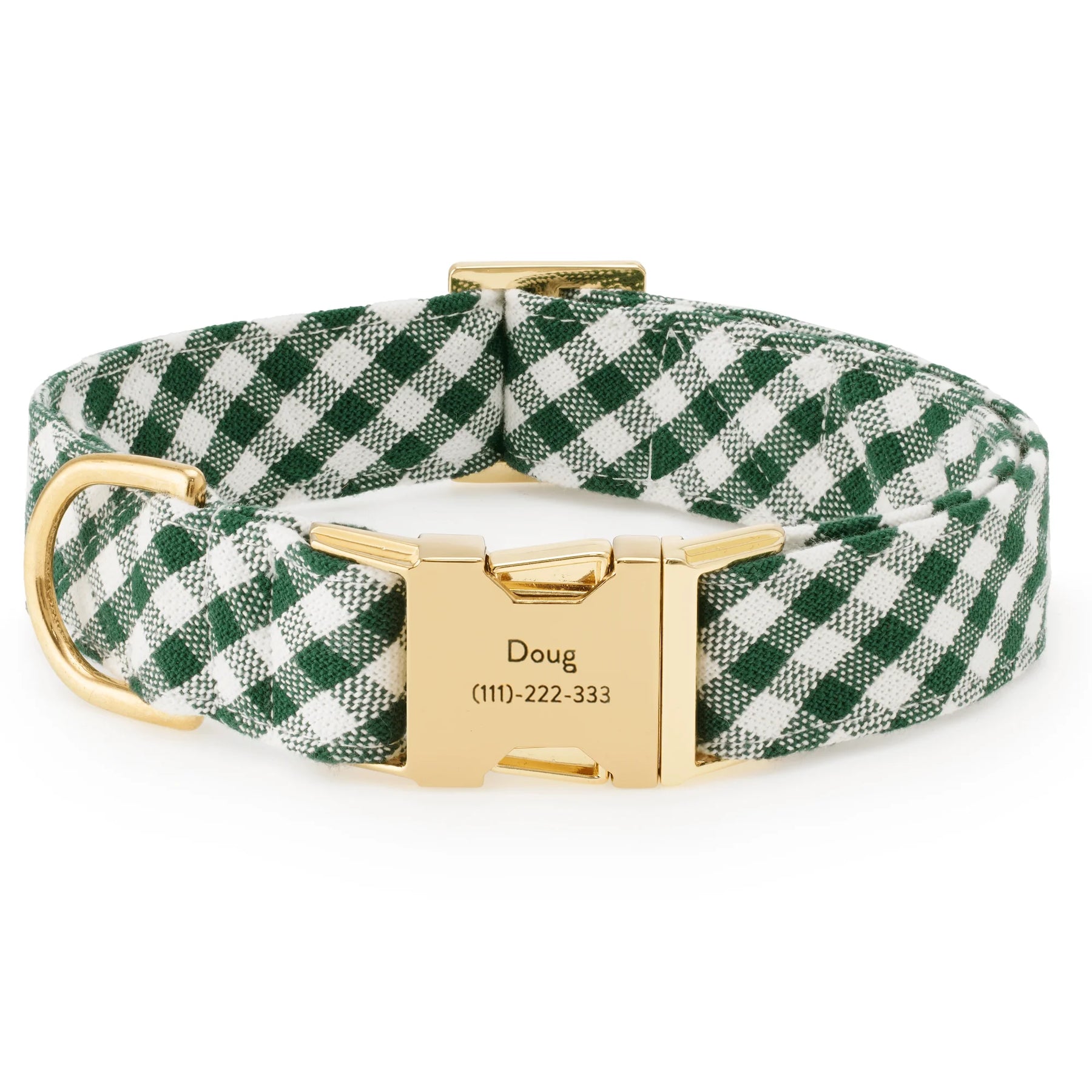 The Foggy Dog - Dog Collar Evergreen Gingham