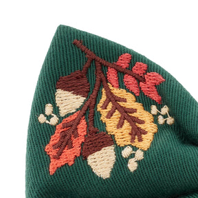 The Foggy Dog - Lady Bow Fall Foliage Embroidered