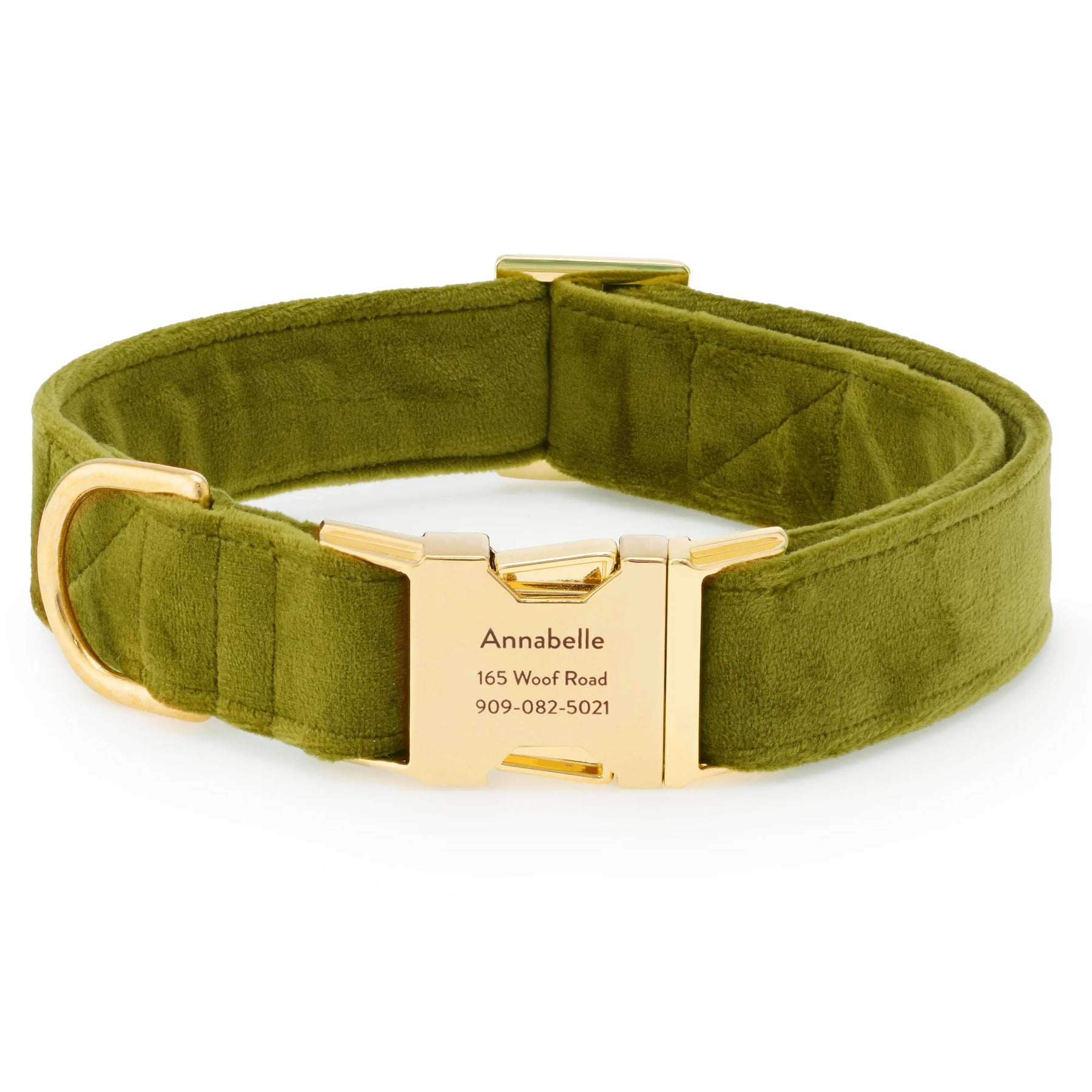 The Foggy Dog - Dog Collar Olive Velvet
