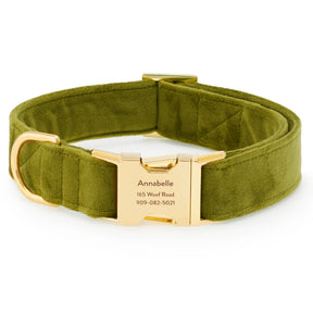 The Foggy Dog - Dog Collar Olive Velvet