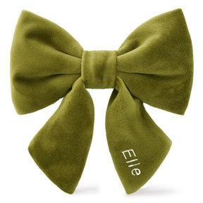 The Foggy Dog - Dog Bow Lady Olive Velvet