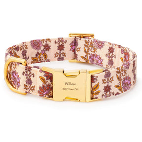 The Foggy Dog - Dog Collar Blockprint Floral